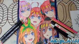 menggambar kembar 5 dari anime gotoubun no hanayome