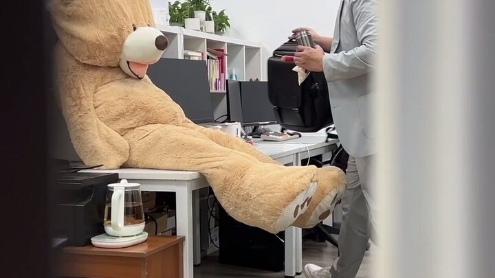 Stop laughing, check if there is a person inside your bear