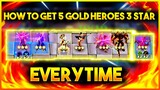 3 STAR LING HOW TO GET 5 GOLD HEROES 3 STAR EVERYTIME ! ANAK MOONTOON  ! - Mobile Legends Bang Bang