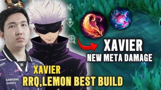 BEST BUILD XAVIER TERSAKIT TERBARU RRQ LEMON  MOBILE LEGENDS !!