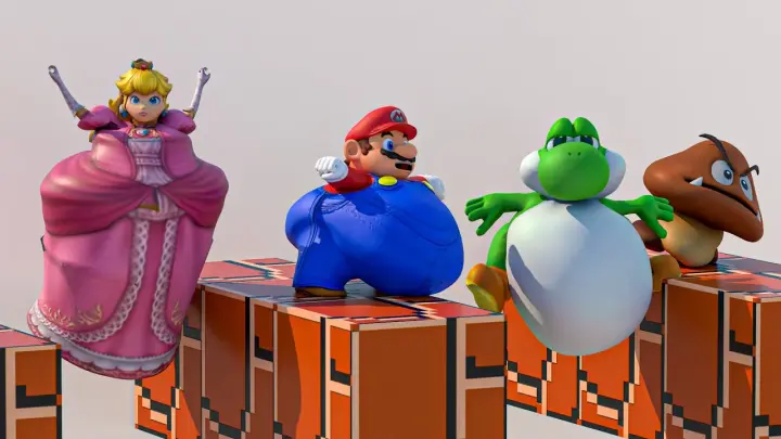 ➤ Jelly Super Mario Bros Race - With Mario Yoshi and princess peach