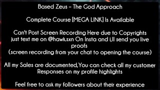 Based Zeus – The God Approach course download