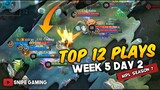 TOP 12 PLAYS OF MPL S7 WEEK 5 DAY 2 | Ch4knu amazing sets, Wise wais plays & Edward aggressive play