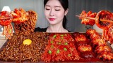 [Mukbang TV] - Mì đen + bạch tuộc | ASRM