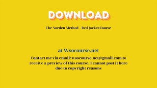 The Norden Method – Red Jacket Course – Free Download Courses