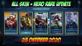 ALL SKIN & HERO RARE FRAGMENT UPDATE - 28 OKTOBER 2020 | MOBILE LEGENDS BANG BANG