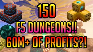 INSANE LUCK FROM 150 F5 DUNGEON RUNS?! | Hypixel Skyblock Dungeon Marathon