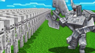 1000 SKELETONS เทียบกับ OP BOSSES (Minecraft Mob Battle)