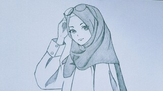 PEMULA WAJIB NONTON !! Cara Menggambar Anime Berhijab Paling Mudah