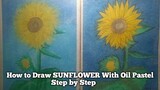 How to draw Sunflower with oil pastel step by step