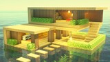 How to build water wooden modern house in minecraft| Minecraft house tutorial | Minecraft house easy