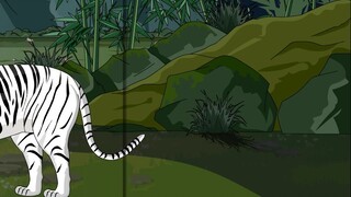 The little white tiger had the first opportunity in his life after moving with his mother