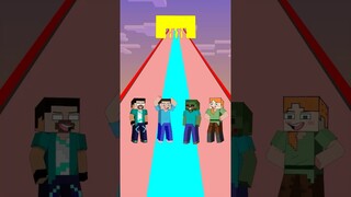 Alex, Steve, Herobrine, Zoombie With Body Symbol Challenge #minecraft #animation
