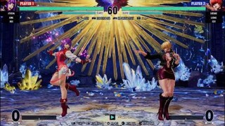 KOF15　アテナvsシェルミー　ラスボスステージでの戦い