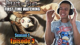 WITH A DAMAGED BELT? Attack on Titan Series 1 Episode 3 | A dim light amid despair | REACTION!