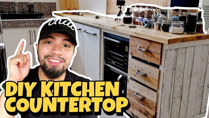 DIY Kitchen Countertop | How To Build A Rustic Kitchen Countertop | My First Furniture Build