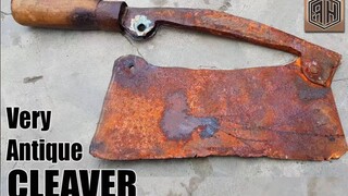 油管手工大神: 造型特异的老古董切肉刀修复！