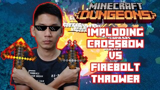 Imploding Crossbow VS Firebolt Thrower, Huge Damage to Monsters in Group! Minecraft Dungeons