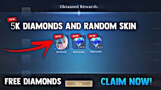 FREE! 5K DIAMONDS AND RANDOM SKIN! FREE DIAMONDS! LEGIT! HOW?! | MOBILE LEGENDS 2022