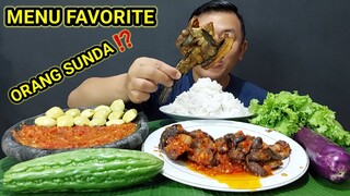 LALAPAN JENGKOL MENTAH PARE MENTAH TERONG IKAN ASIN SAMBAL TERASI + HATI REMPELA AYAM MAKAN LAHAP