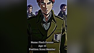 floch flochforster forster flochedit flochforsteredit scout yeagerist eldia eldian aot fypシ fyp fyp