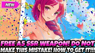 *FREE A5 SSR WEAPON FOR EVERYONE!* DO NOT MAKE THIS MISTAKE! HOW TO CLAIM IT (Solo Leveling Arise)
