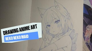 Anime art Neko Neko Maid.