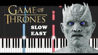 Game Of Thrones - The Night King (SLOW EASY PIANO TUTORIAL)