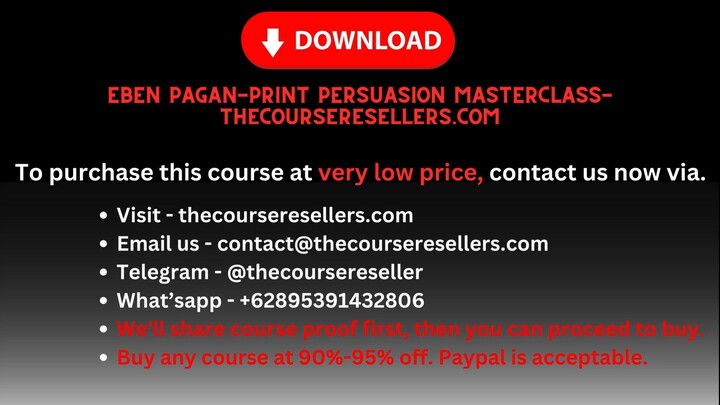 Eben Pagan - Print Persuasion Masterclass - Thecourseresellers.com