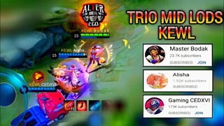 KEWL SQUAD - TRIO MID LODS | BRUNO BEST BUILD S22 - MASTER BODAK MLBB