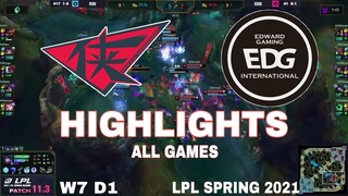 Highlight RW vs EDG (All Game) LPL Mùa Xuân 2021 | LPL Spring 2021 | Rogue Warriors vs Edward Gaming