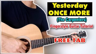 Hướng dẫn: Yesterday Once More | Carpenters | Guitar Solo/Fingerstyle Guitar Tutorial + TAB Free