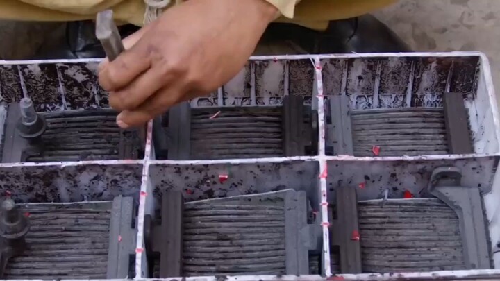 The whole process of repairing lead-acid batteries using ancient methods