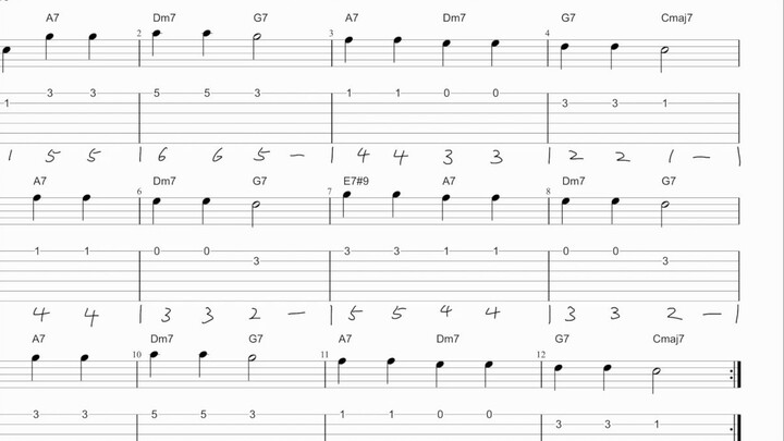 Elementary Guitar Practice "Little Star"