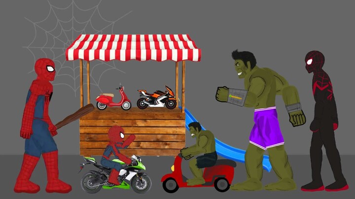 Spider-Man Far From Home, Hulk, Spiderman Miles Morales Funny Animation - Drawing Cartoon 2
