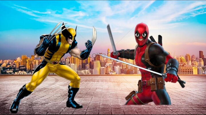 Deadpool and Wolverine fight scene Animeted