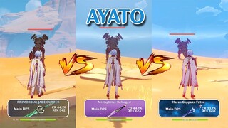 Ayato Weapon Comparison!! Haran Geppaku Futsu vs Mistsplitter vs Jade Cutter DMG COMPARISON!!!