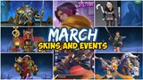 ALL MARCH UPCOMING SKINS, EVENTS AND NEW HERO | RELEASE DATES | MOBILE LEGENDS