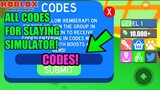 Roblox Slaying Simulator Codes!