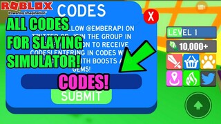 Roblox Slaying Simulator Codes!