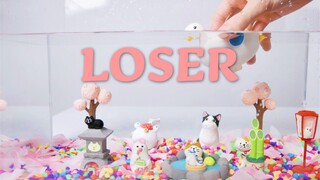 Using water to play "loser"!