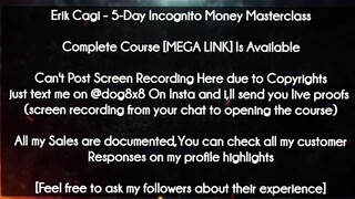 Erik Cagi course  - 5-Day Incognito Money Masterclas download