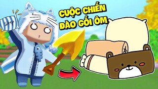 MEOWPEO CUỘC CHIẾN ĐÀO GỐI ÔM _ CHẾ TẠO ĐỒ VIP TỪ GỐI ÔM CÙNG BEE TEAM TRONG MINI WORLD