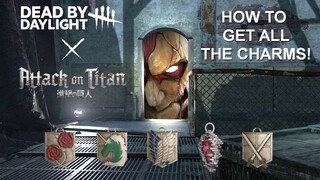 Dead By Daylight| Attack On Titan 進撃の巨人 crossover cosmetics! How to get all five exclusive charms!