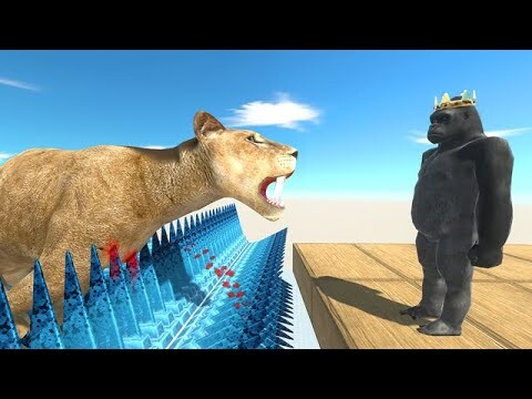 Try to Avoid Boxing Glove and Jump Above Grinders - Animal Revolt Battle Simulator