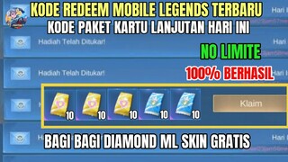 NO LIMITE! KODE REDEEM ML TERBARU KODE REDEEM PAKET KARTU LANJUTAN HARI INI UPDATE JULI 2024