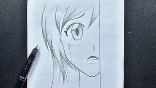 Easy anime drawing | how to draw sad anime girl was step-by-step