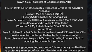 David Klein - Bulletproof Google Search Ads Course Download