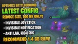 ML Config Anti Lag - Optimize Battleground 60 FPS - Work All Patch - MLBB