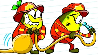 Vegetables FIGHT FIRES! Hilarious Firefighter RESCUE MISSION by Avocado Couple